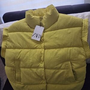 Zara Yellow Puffer Vest